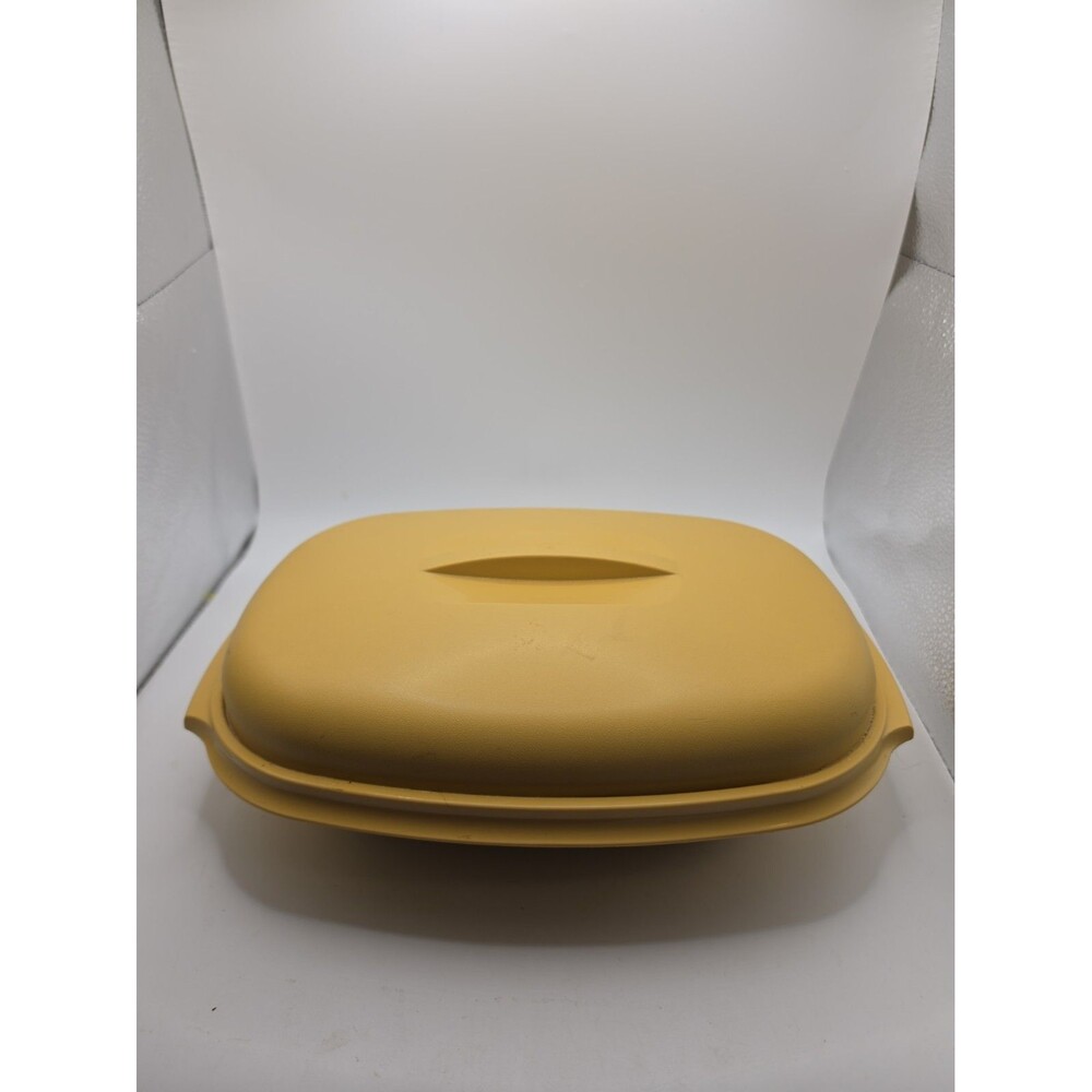 Vintage Tupperware Microwave Vegetable Steamer Set 1273-2 Harvest Gold Complete.